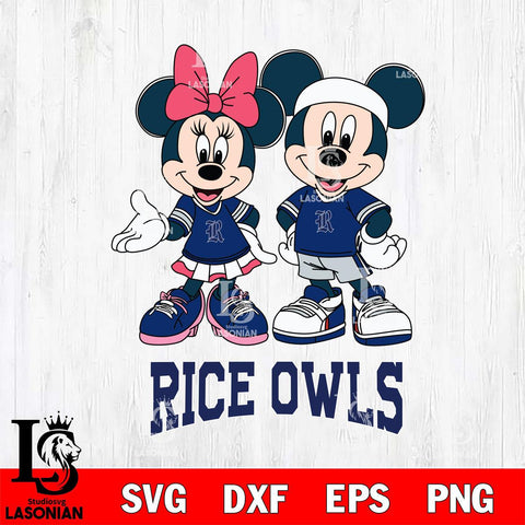 Rice Owls Mickey And Minnie Football Svg Eps Dxf Png File, NCAA svg , Digital Download , Instant Download, Cricut File