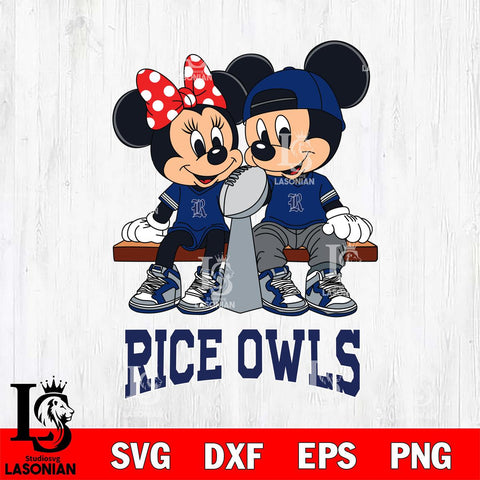 Rice Owls Mickey And Minnie Football Champions Svg Eps Dxf Png File, NCAA svg , Digital Download , Instant Download, Cricut File