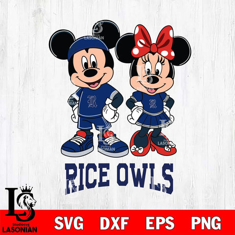 Rice Owls Mickey And Minnie Rugby Svg Eps Dxf Png File, NCAA svg , Digital Download , Instant Download, Cricut File