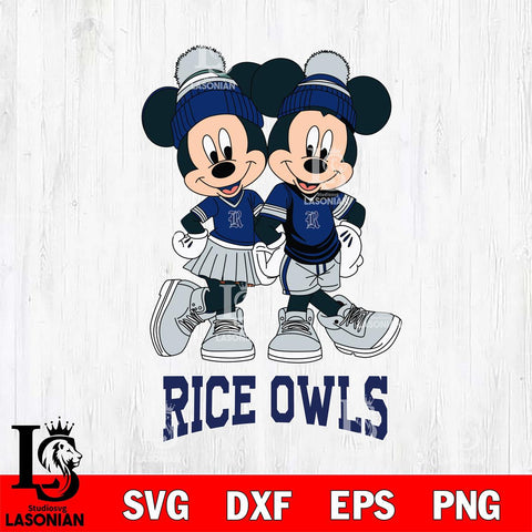 Rice Owls Mickey Minnie Valentine Football Svg Eps Dxf Png File, NCAA svg , Digital Download , Instant Download, Cricut File