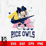 Rice Owls Minnie Mouse Dancing SVG DXF EPS PNG FILE, NCAA File Cut,Digital Download,Instant Download