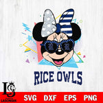 Rice Owls Minnie Mouse Love Sport SVG DXF EPS PNG FILE, NCAA File Cut,Digital Download,Instant Download
