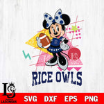 Rice Owls Minnie Mouse Sport SVG DXF EPS PNG FILE, NCAA File Cut,Digital Download,Instant Download