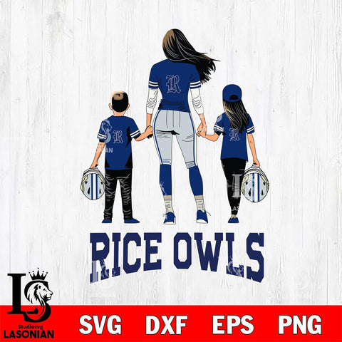 Rice Owls Mother and son Rugby SVG DXF EPS PNG FILE,NCAA SVG, Father day Digital Download,Instant Download, Silhouette