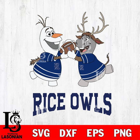Rice Owls Olaf & Sven Football Cricut,Christmas SVG DXF EPS PNG FILE, NCAA Digital Download,Instant Download, Silhouette