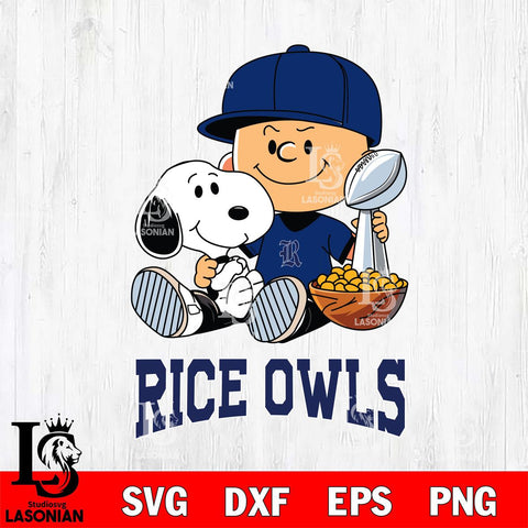 Rice Owls Peanuts Snoopy Champion football SVG DXF EPS PNG FILE,Snoopy File Cut, NCAA Digital Download,Instant Download,Christmas Silhouette