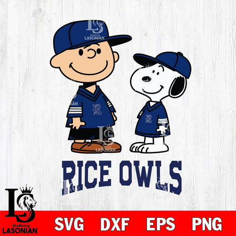 Rice Owls Peanuts Snoopy Football SVG DXF EPS PNG FILE,Snoopy File Cut, NCAA Digital Download,Instant Download,Christmas Silhouette