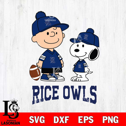 Rice Owls Peanuts Snoopy Friends Football SVG DXF EPS PNG FILE,Snoopy File Cut, NCAA Digital Download,Instant Download,Christmas Silhouette