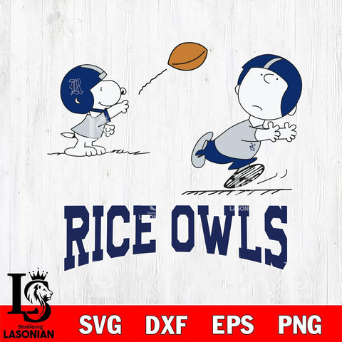 Rice Owls Peanuts play football SVG DXF EPS PNG FILE,Snoopy File Cut, NCAA Digital Download,Instant Download,Christmas Silhouette