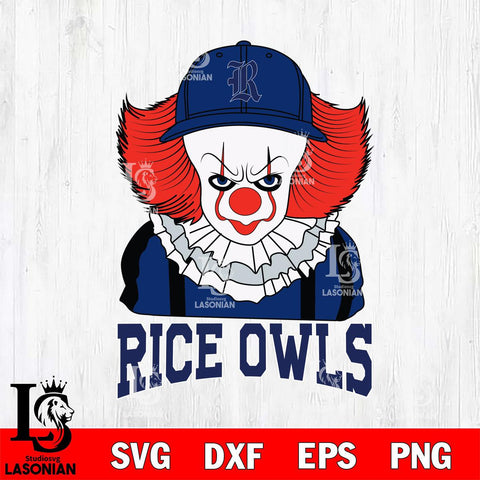 Rice Owls Pennywise Horror Sport 10 Svg Eps Dxf Png File, Digital Download