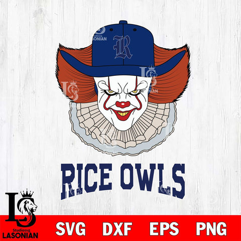 Rice Owls Pennywise Horror Sport 12 Svg Eps Dxf Png File, Digital Download