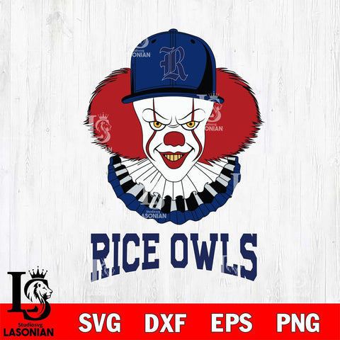 Rice Owls Pennywise Horror Sport 4 Svg Eps Dxf Png File, Digital Download