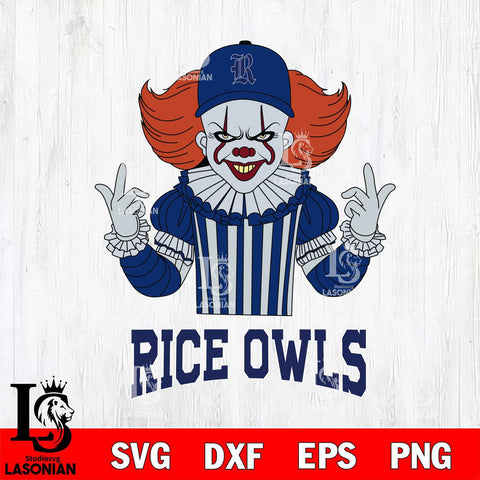 Rice Owls Pennywise Horror Sport 8 Svg Eps Dxf Png File, Digital Download