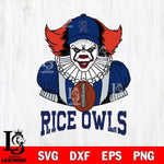 Rice Owls Pennywise Horror Sport 9 Svg Eps Dxf Png File, Digital Download
