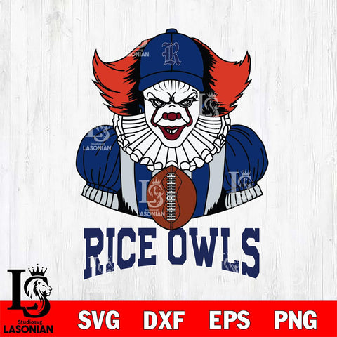Rice Owls Pennywise Horror Sport 9 Svg Eps Dxf Png File, Digital Download