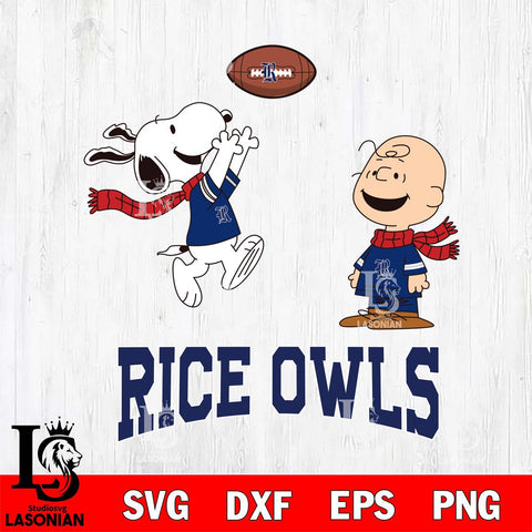 Rice Owls Snoopy & Charlie Brown Football Cricut,Christmas SVG DXF EPS PNG FILE, NCAA Digital Download,Instant Download, Silhouette