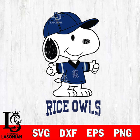 Rice Owls Snoopy football SVG DXF EPS PNG FILE,Snoopy File Cut, NCAA Digital Download,Instant Download,Christmas Silhouette