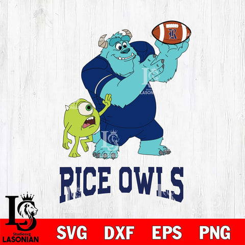 Rice Owls Sully & Mike Football Cricut,Christmas SVG DXF EPS PNG FILE, NCAA Digital Download,Instant Download, Silhouette
