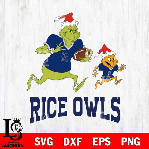 Rice Owls The Grinch & Max Football Cricut,Christmas SVG DXF EPS PNG FILE, NCAA Digital Download,Instant Download, Silhouette