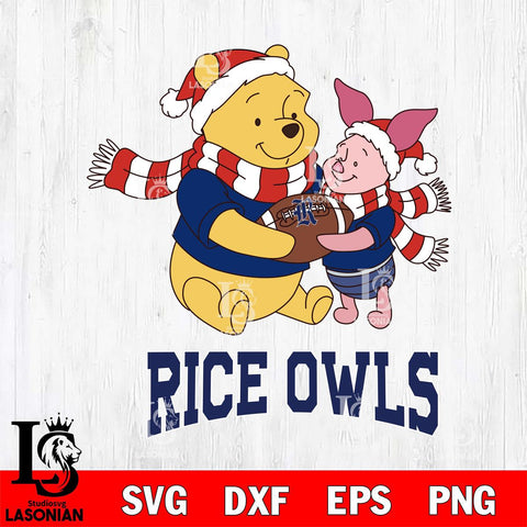 Rice Owls Winnie the Pooh & Piglet Football Cricut,Christmas SVG DXF EPS PNG FILE, NCAA Digital Download,Instant Download, Silhouette
