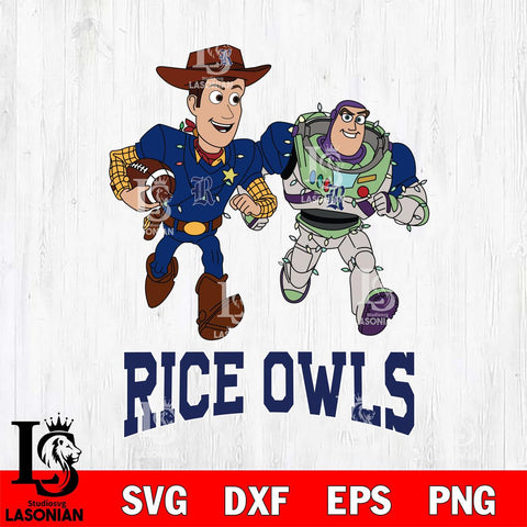 Rice Owls Woody & Buzz Lightyear Football Cricut,Christmas SVG DXF EPS PNG FILE, NCAA Digital Download,Instant Download, Silhouette