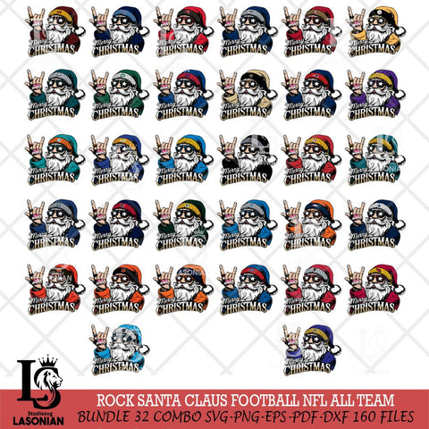 Rock Santa Claus Football NFL Svg Eps Dxf Png File,NFL Svg Files,Digital Download,Sublimation,Instant Download