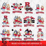 Rutgers Scarlet Knights Bluey & Bingo Bundle 12 SVG Svg Eps Dxf Png File, Bundle NCAA svg, Digital Download, Instant Download