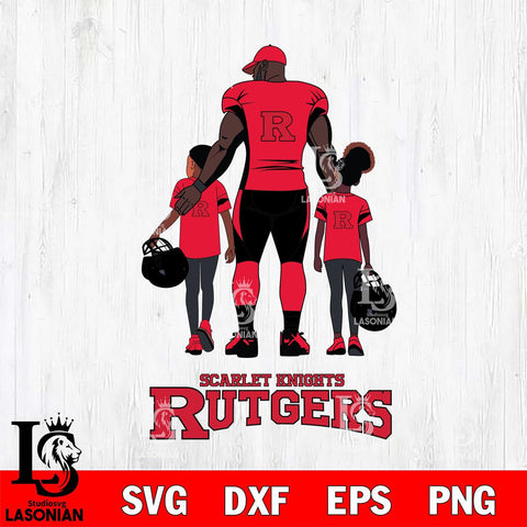 Rutgers Scarlet Knights 3 Father and son Rugby SVG DXF EPS PNG FILE,NCAA SVG, Father day Digital Download,Instant Download, Silhouette