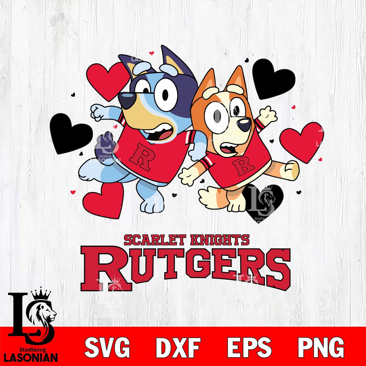 Rutgers Scarlet Knights Bluey & Bingo 10 – lasoniansvg