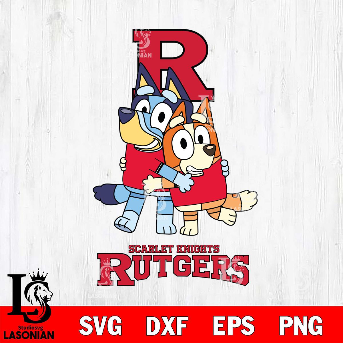 Rutgers Scarlet Knights Bluey & Bingo 3 – lasoniansvg