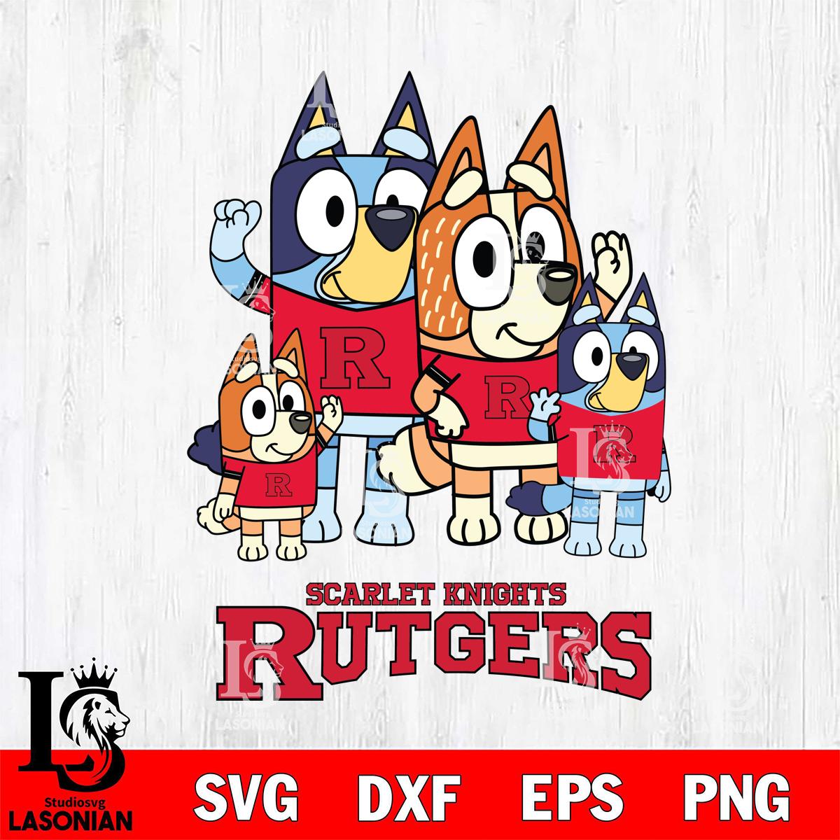 Rutgers Scarlet Knights Bluey & Bingo 7 – lasoniansvg