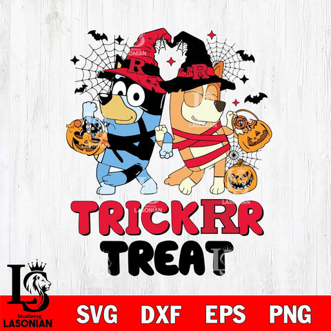 Rutgers Scarlet Knights Bluey Trick or Treat Halloween 2 Svg Eps Dxf Png File, Digital Download, Instant Download