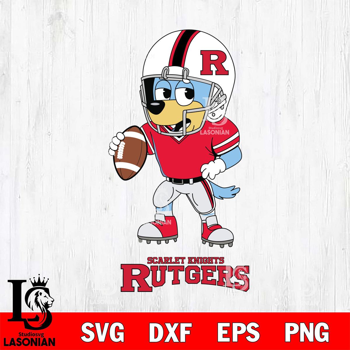 Rutgers Scarlet Knights Bluey rugby – lasoniansvg