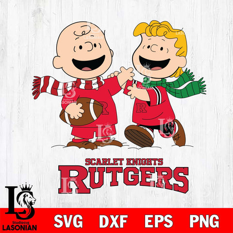Rutgers Scarlet Knights Charlie Brown & Linus Football Cricut,Christmas SVG DXF EPS PNG FILE, NCAA Digital Download,Instant Download, Silhouette