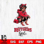 Rutgers Scarlet Knights Fashion Black Fan Girl Betty Boop, Svg Eps Dxf Png File, Digital Download
