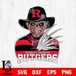 Rutgers Scarlet Knights Freddy Krueger Horror Halloween Svg Eps Dxf Png File, NCAA svg, Digital Download, Instant Download
