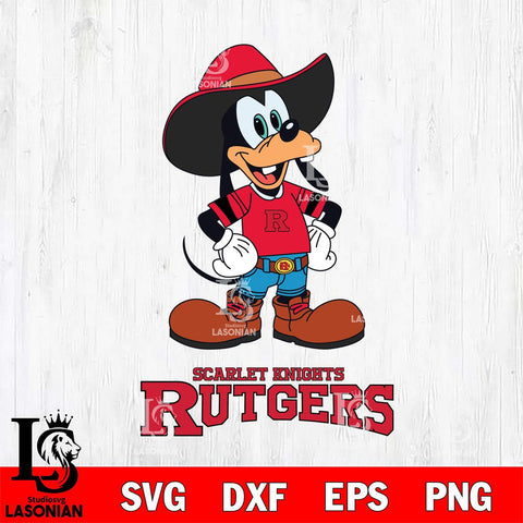 Rutgers Scarlet Knights Goofy Cowboy Sport SVG DXF EPS PNG FILE,NCAA svg ,Football Digital Download,Instant Download, Silhouette
