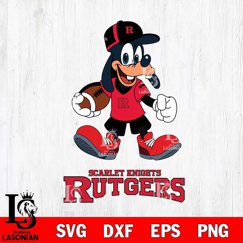 Rutgers Scarlet Knights Goofy Football Player SVG DXF EPS PNG FILE,NCAA svg ,Football Digital Download,Instant Download, Silhouette