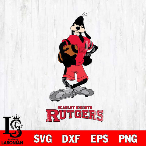 Rutgers Scarlet Knights Goofy Player SVG DXF EPS PNG FILE,NCAA svg ,Football Digital Download,Instant Download, Silhouette