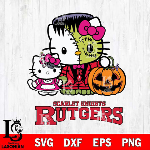 Rutgers Scarlet Knights Hello Kitty Horror 10 Svg Eps Dxf Png File, Digital Download