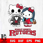 Rutgers Scarlet Knights Hello Kitty Horror 11 Svg Eps Dxf Png File, Digital Download