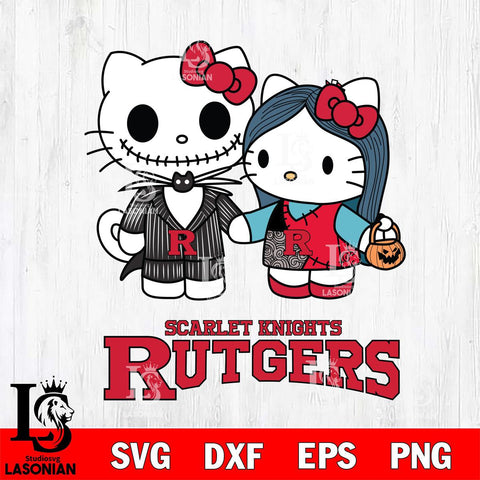 Rutgers Scarlet Knights Hello Kitty Horror 11 Svg Eps Dxf Png File, Digital Download