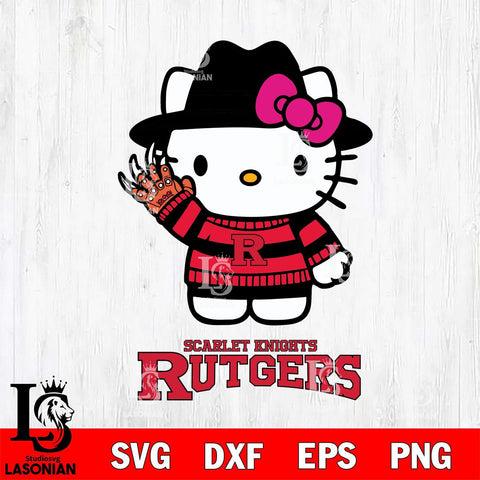 Rutgers Scarlet Knights Hello Kitty Horror 6 Svg Eps Dxf Png File, Digital Download