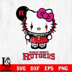 Rutgers Scarlet Knights Hello Kitty Horror 7 Svg Eps Dxf Png File, Digital Download