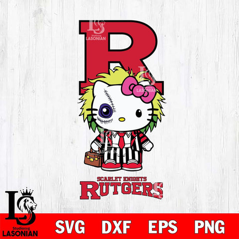 Rutgers Scarlet Knights Hello Kitty Horror 8 Svg Eps Dxf Png File, Digital Download