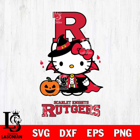 Rutgers Scarlet Knights Hello Kitty Horror 9 Svg Eps Dxf Png File, Digital Download