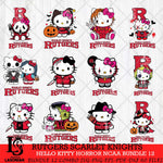 Rutgers Scarlet Knights Hello Kitty Horror NCAA Bundle 12 SVG Svg Eps Dxf Png File, Digital Download