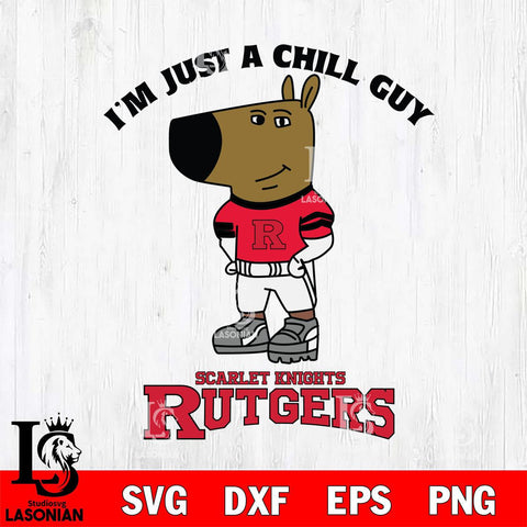 Rutgers Scarlet Knights I'm Just A Chill Guy Football Svg Eps Dxf Png File,NCAA Svg Files,Chill Guy svg ,Digital Download ,Instant Download, Cricut File
