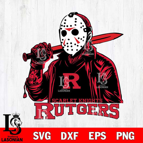 Rutgers Scarlet Knights Jason Voorhees Horror 12 Svg Eps Dxf Png File, NCAA svg, Digital Download, Instant Download