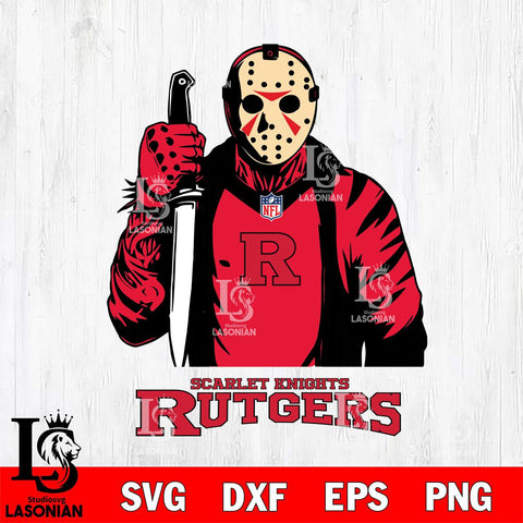 Rutgers Scarlet Knights Jason Voorhees Horror 3 Svg Eps Dxf Png File, NCAA svg, Digital Download, Instant Download